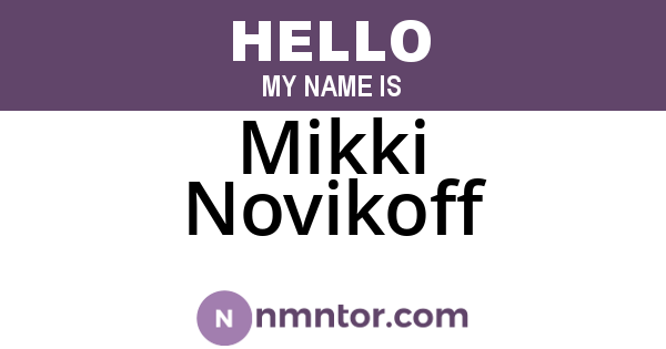 Mikki Novikoff