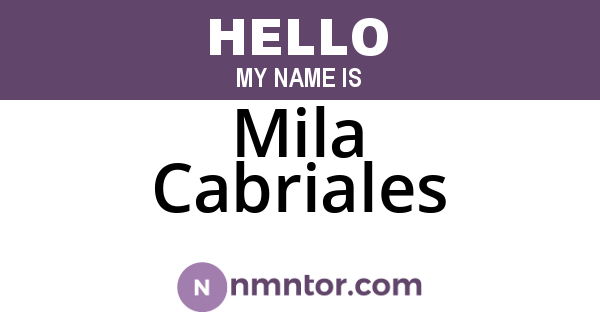 Mila Cabriales