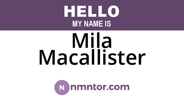 Mila Macallister