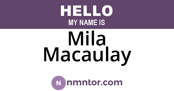 Mila Macaulay