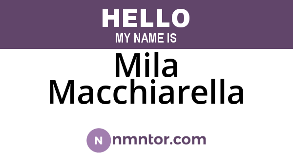 Mila Macchiarella