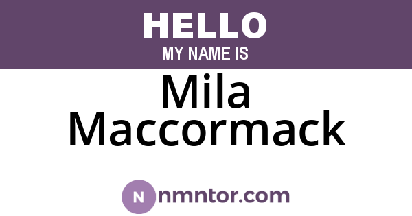 Mila Maccormack