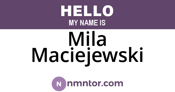 Mila Maciejewski