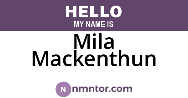 Mila Mackenthun