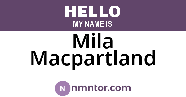 Mila Macpartland