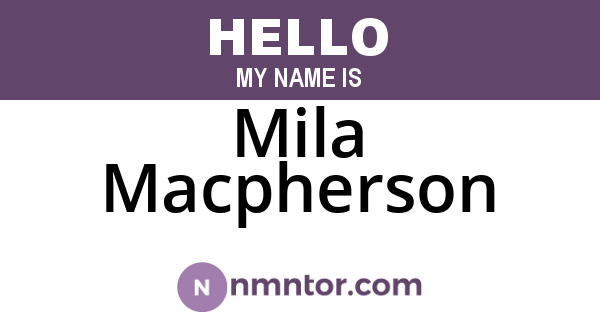 Mila Macpherson
