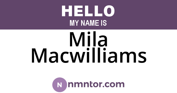 Mila Macwilliams