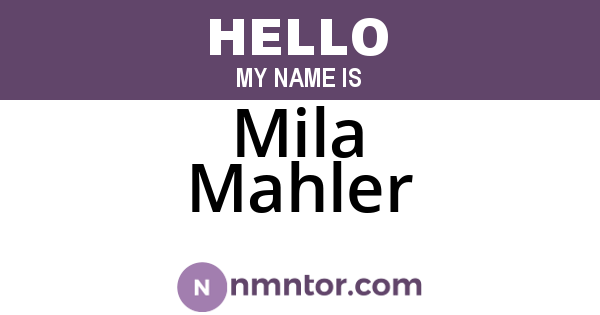 Mila Mahler