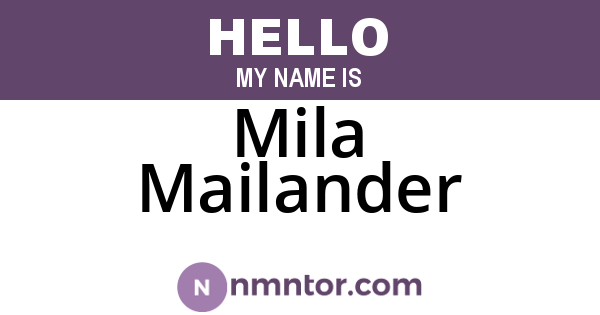 Mila Mailander