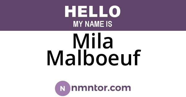 Mila Malboeuf