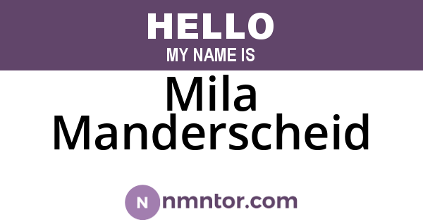 Mila Manderscheid