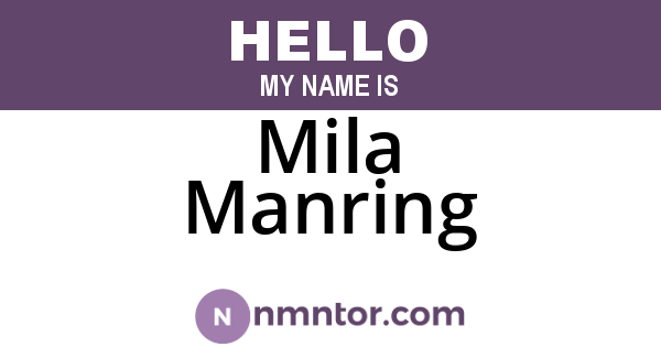 Mila Manring