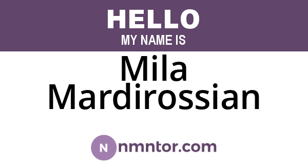 Mila Mardirossian