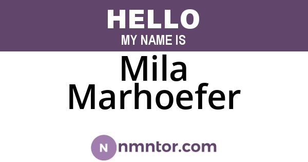 Mila Marhoefer