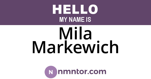Mila Markewich