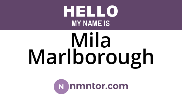 Mila Marlborough