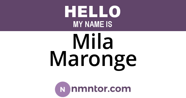Mila Maronge