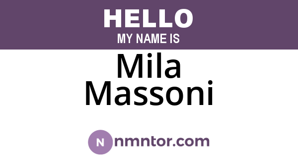 Mila Massoni