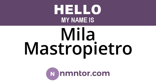 Mila Mastropietro