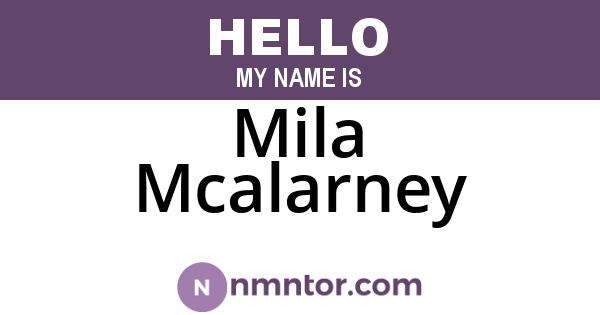 Mila Mcalarney