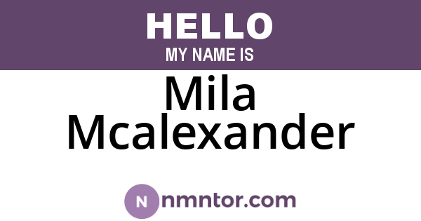 Mila Mcalexander