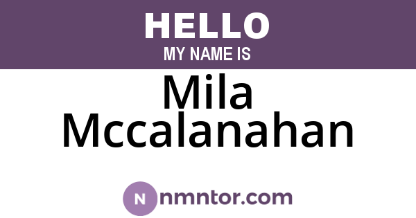 Mila Mccalanahan