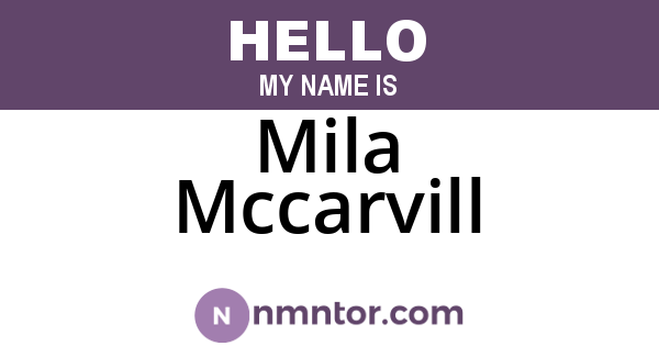 Mila Mccarvill