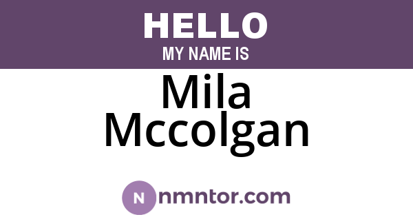 Mila Mccolgan