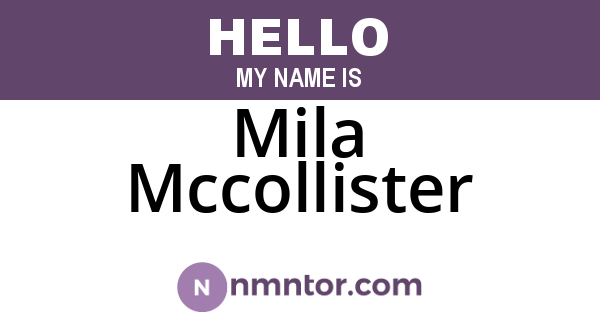 Mila Mccollister