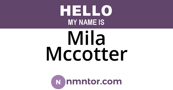 Mila Mccotter