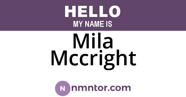 Mila Mccright
