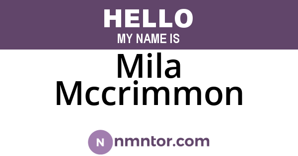 Mila Mccrimmon
