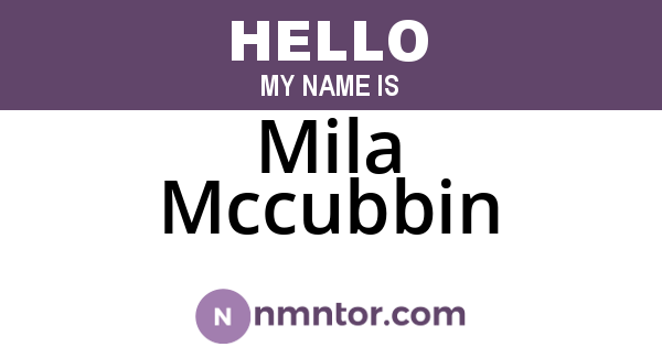 Mila Mccubbin