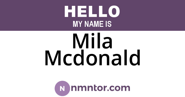 Mila Mcdonald