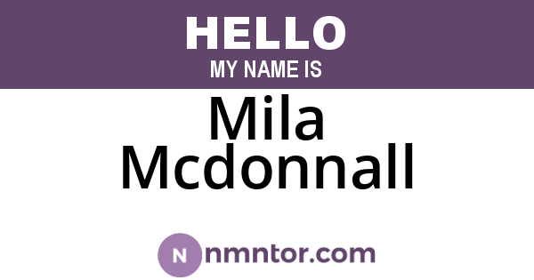 Mila Mcdonnall