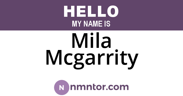 Mila Mcgarrity