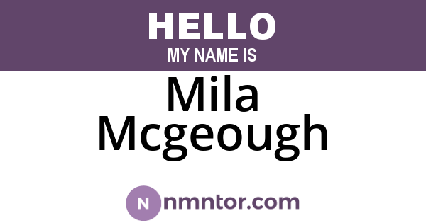 Mila Mcgeough