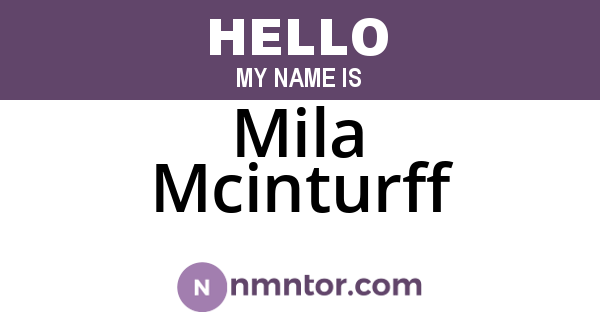 Mila Mcinturff