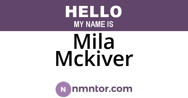 Mila Mckiver