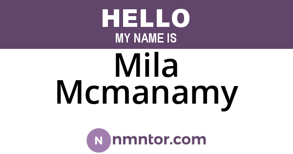 Mila Mcmanamy