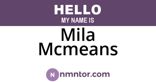Mila Mcmeans