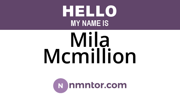 Mila Mcmillion