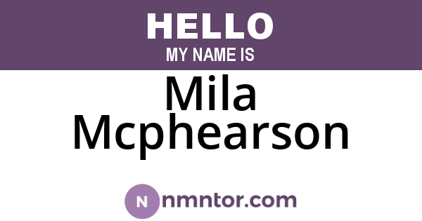 Mila Mcphearson