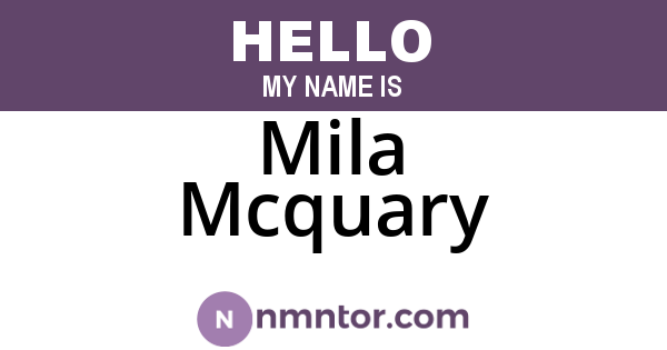 Mila Mcquary