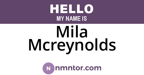 Mila Mcreynolds