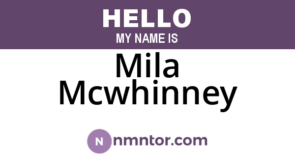 Mila Mcwhinney