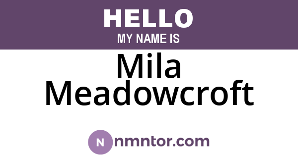 Mila Meadowcroft
