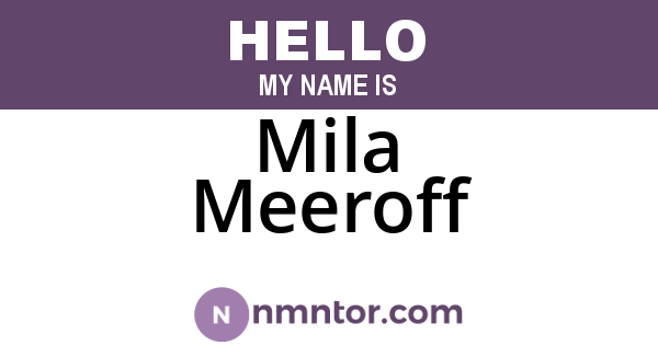 Mila Meeroff