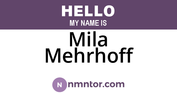 Mila Mehrhoff