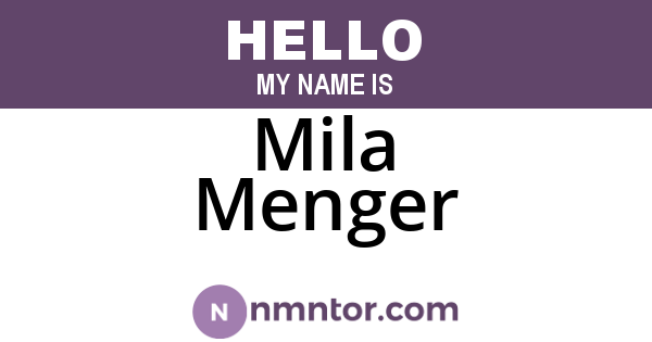 Mila Menger